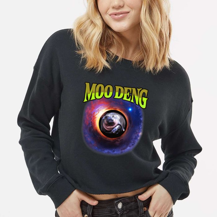 Moo Deng Baby Hippo Cropped Pullover Crew