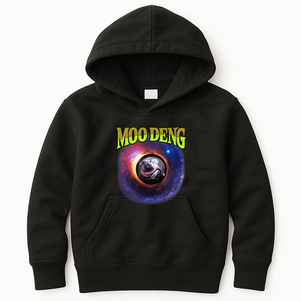 Moo Deng Baby Hippo Kids Hoodie