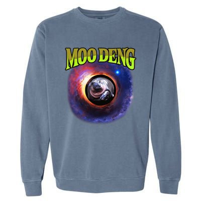 Moo Deng Baby Hippo Garment-Dyed Sweatshirt