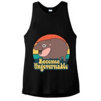 Moo Deng Become Ungovernable Ladies PosiCharge Tri-Blend Wicking Tank