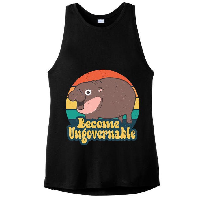 Moo Deng Become Ungovernable Ladies PosiCharge Tri-Blend Wicking Tank