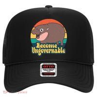Moo Deng Become Ungovernable High Crown Mesh Back Trucker Hat