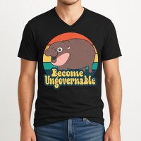 Moo Deng Become Ungovernable V-Neck T-Shirt