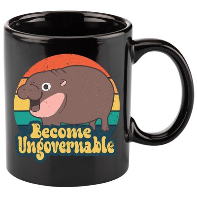 Moo Deng Become Ungovernable 11oz C Handle Ceramic Mug