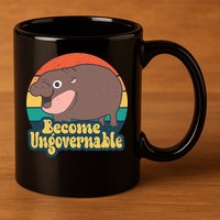 Moo Deng Become Ungovernable 11oz C Handle Ceramic Mug