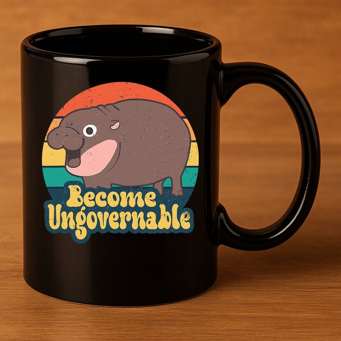 Moo Deng Become Ungovernable 11oz C Handle Ceramic Mug