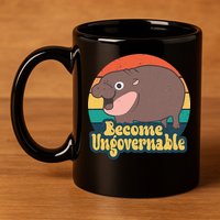 Moo Deng Become Ungovernable 11oz C Handle Ceramic Mug