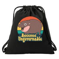 Moo Deng Become Ungovernable Drawstring Bag