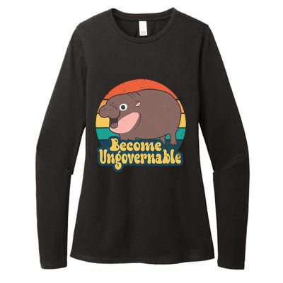 Moo Deng Become Ungovernable Womens CVC Long Sleeve Shirt