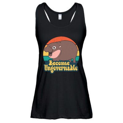 Moo Deng Become Ungovernable Ladies Essential Flowy Tank