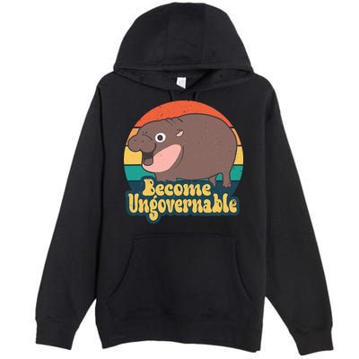 Moo Deng Become Ungovernable Premium Pullover Hoodie