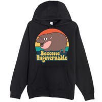 Moo Deng Become Ungovernable Premium Pullover Hoodie