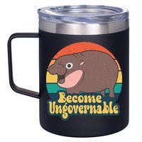 Moo Deng Become Ungovernable 12oz Stainless Steel Coffee Mug