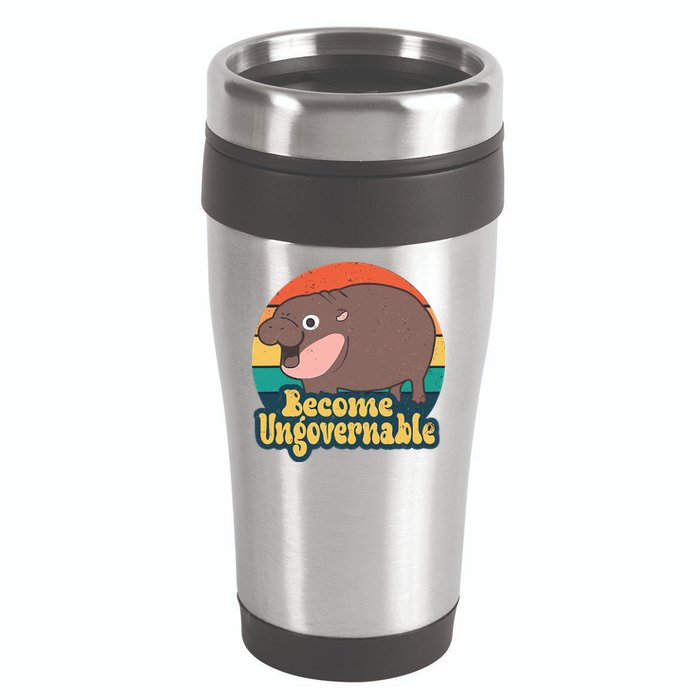 Moo Deng Become Ungovernable 16oz Travel Tumbler