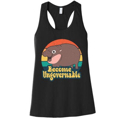 Moo Deng Become Ungovernable Women's Racerback Tank