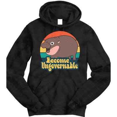Moo Deng Become Ungovernable Tie Dye Hoodie
