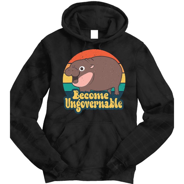 Moo Deng Become Ungovernable Tie Dye Hoodie