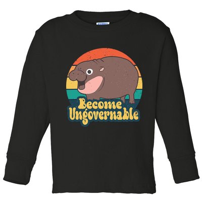 Moo Deng Become Ungovernable Toddler Long Sleeve Shirt