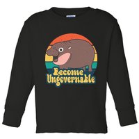 Moo Deng Become Ungovernable Toddler Long Sleeve Shirt