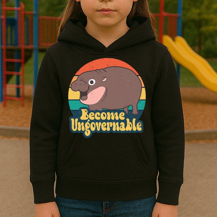 Moo Deng Become Ungovernable Kids Hoodie