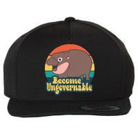 Moo Deng Become Ungovernable Wool Snapback Cap