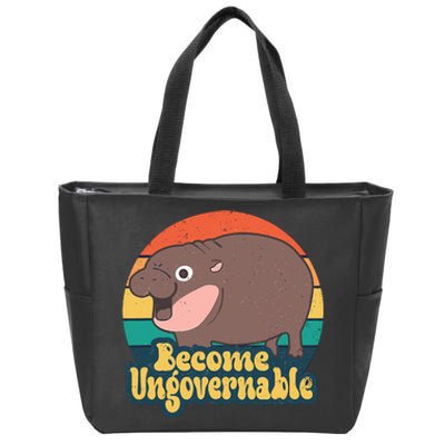 Moo Deng Become Ungovernable Zip Tote Bag