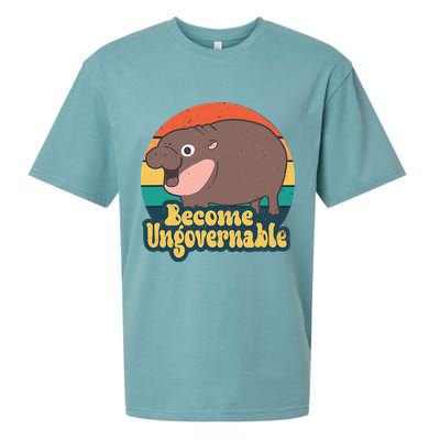 Moo Deng Become Ungovernable Sueded Cloud Jersey T-Shirt