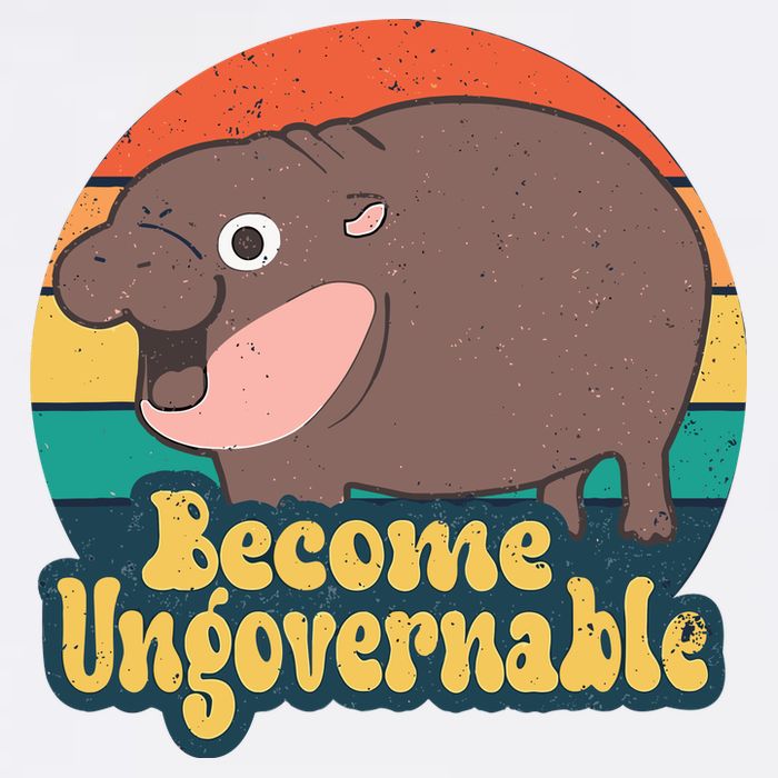 Moo Deng Become Ungovernable Garment-Dyed Sweatshirt