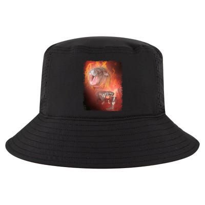 Moo Deng Bouncy Pig In Thai Fire Picture The Cute Baby Hippo Cool Comfort Performance Bucket Hat