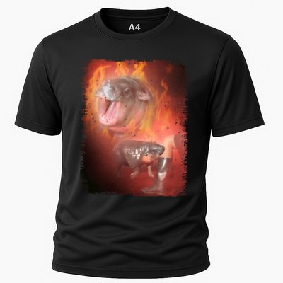 Moo Deng Bouncy Pig In Thai Fire Picture The Cute Baby Hippo Performance Shirt