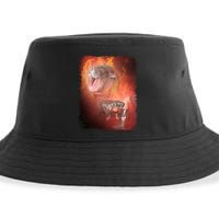 Moo Deng Bouncy Pig In Thai Fire Picture The Cute Baby Hippo Sustainable Bucket Hat