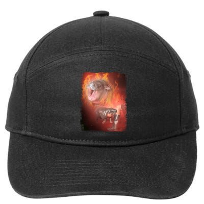 Moo Deng Bouncy Pig In Thai Fire Picture The Cute Baby Hippo 7-Panel Snapback Hat