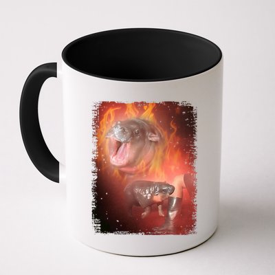 Moo Deng Bouncy Pig In Thai Fire Picture The Cute Baby Hippo Mug