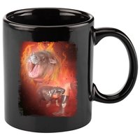 Moo Deng Bouncy Pig In Thai Fire Picture The Cute Baby Hippo 11oz C Handle Ceramic Mug
