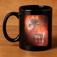 Moo Deng Bouncy Pig In Thai Fire Picture The Cute Baby Hippo 11oz C Handle Ceramic Mug