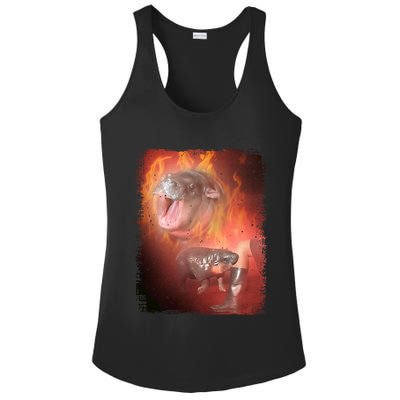 Moo Deng Bouncy Pig In Thai Fire Picture The Cute Baby Hippo Ladies PosiCharge Competitor Racerback Tank