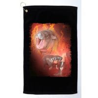 Moo Deng Bouncy Pig In Thai Fire Picture The Cute Baby Hippo Golf Towel