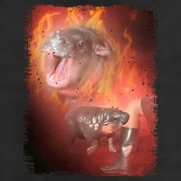 Moo Deng Bouncy Pig In Thai Fire Picture The Cute Baby Hippo Golf Towel