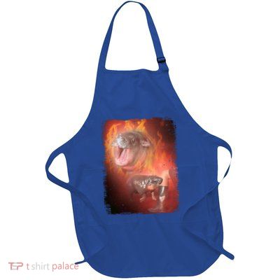 Moo Deng Bouncy Pig In Thai Fire Picture The Cute Baby Hippo Apron