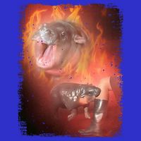 Moo Deng Bouncy Pig In Thai Fire Picture The Cute Baby Hippo T-Shirt