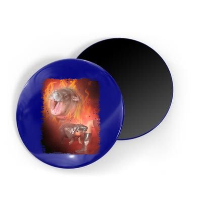 Moo Deng Bouncy Pig In Thai Fire Picture The Cute Baby Hippo Magnet