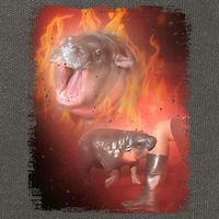 Moo Deng Bouncy Pig In Thai Fire Picture The Cute Baby Hippo Cotton Canvas Backpack