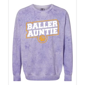 Mothers Day Baller Auntie Gift Baseball Aunt Meaningful Gift Colorblast Crewneck Sweatshirt