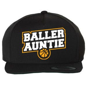 Mothers Day Baller Auntie Gift Baseball Aunt Meaningful Gift Wool Snapback Cap