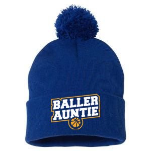 Mothers Day Baller Auntie Gift Baseball Aunt Meaningful Gift Pom Pom 12in Knit Beanie