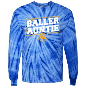 Mothers Day Baller Auntie Gift Baseball Aunt Meaningful Gift Tie-Dye Long Sleeve Shirt