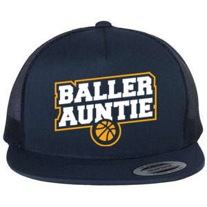 Mothers Day Baller Auntie Gift Baseball Aunt Meaningful Gift Flat Bill Trucker Hat