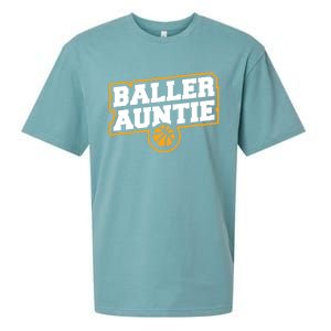 Mothers Day Baller Auntie Gift Baseball Aunt Meaningful Gift Sueded Cloud Jersey T-Shirt