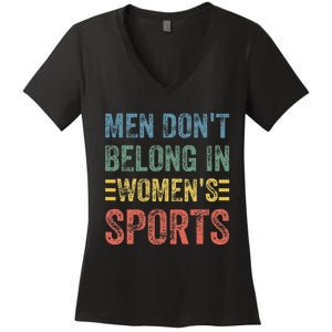 Me.N Dont Belong In Sports Women's V-Neck T-Shirt