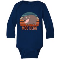 Moo Deng Baby Hippo Zoo Baby Hippo Vintage Baby Long Sleeve Bodysuit